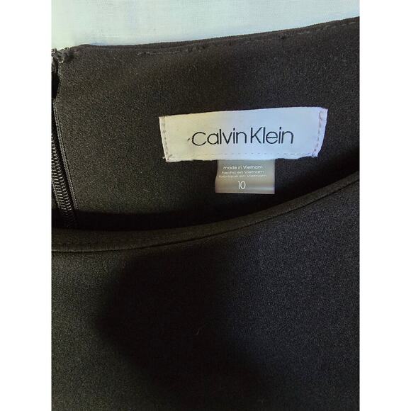 New! Calvin Klein Women's Peplum Sheath Dress, Black, Bell Sleeves, Size 10 - Picture 5 of 6